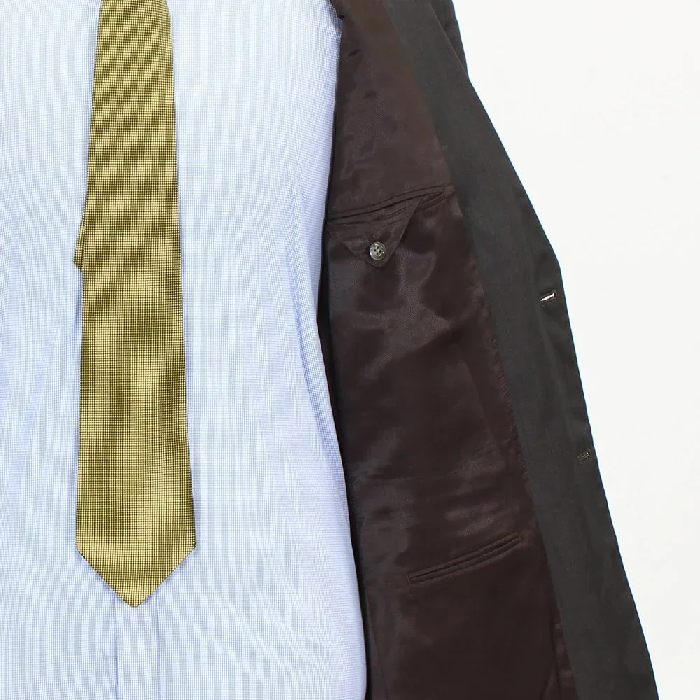 Kenneth Cole 42L Brown Striped 2-Button Sport Coat Blazer Jacket P501